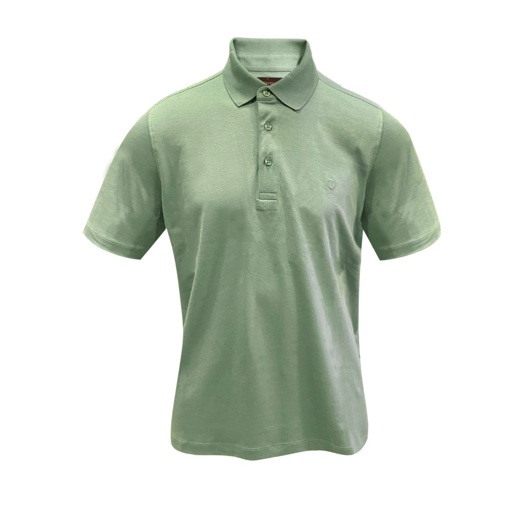 Camiseta Polo Masculina Individual Pima Básica Slim Verde Escuro