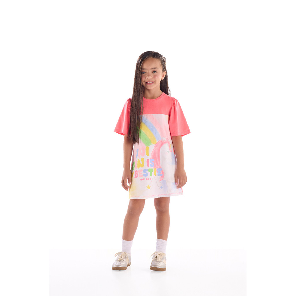 Vestido Infantil Cotton Unicórnio Quimby