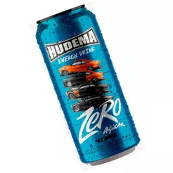 Energético Hudema Energy Drink 473 ml Edição Limitada Opala Carbon Lata Azul 4 Opalas Zero Açúcar
