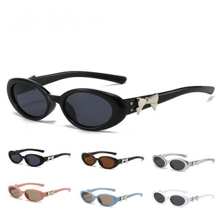 Óculos de sol retro com armação oval, modelo feminino, armação pequena e oval, óculos de sol de marca, óculos de design,
