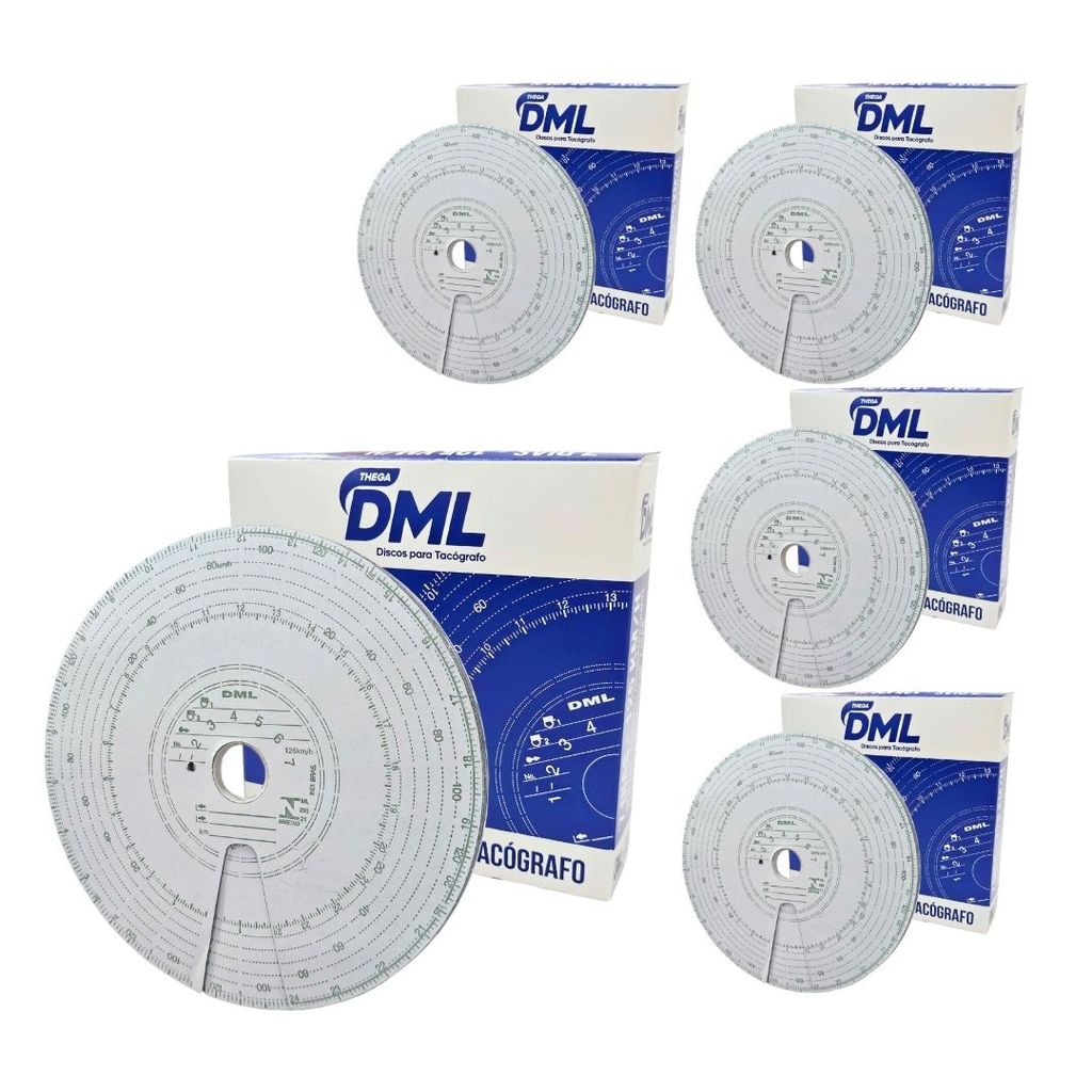 Kit 5 Caixa Disco Tacógrafo VDO Semanal 125Km/h Com 10 Conjuntos de 7 Discos Diagrama Semanais DML em Oferta na Shopee