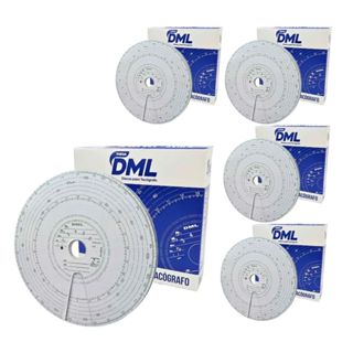 Kit 5 Caixa Disco Tacógrafo VDO Semanal 125Km/h Com 10 Conjuntos de 7 Discos Diagrama Semanais DML em Oferta na Shopee