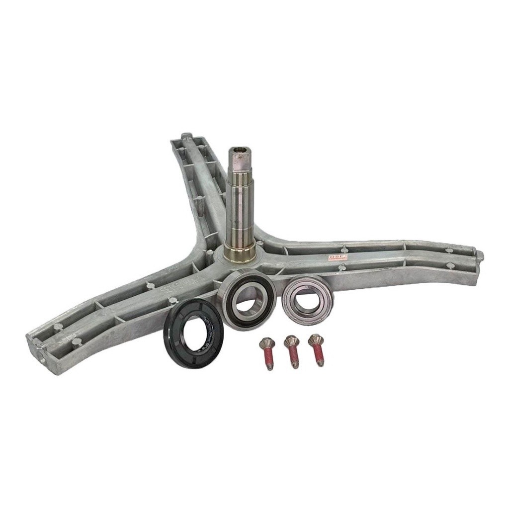 Kit Eixo Tripe Lavadora Samsung Wf106 Rolamentos Parafusos