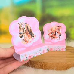 20 a 40 Porta Bis duplo - CAVALO ROSA menina Haras Conwtry Cowgirl - Lembrancinha de festa infantil - PEGUE E MONTE