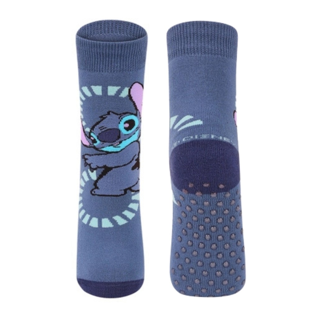 Meia Infantil Disney Stitch Cano Curto Antiderrapante Lupo em Oferta na Shopee