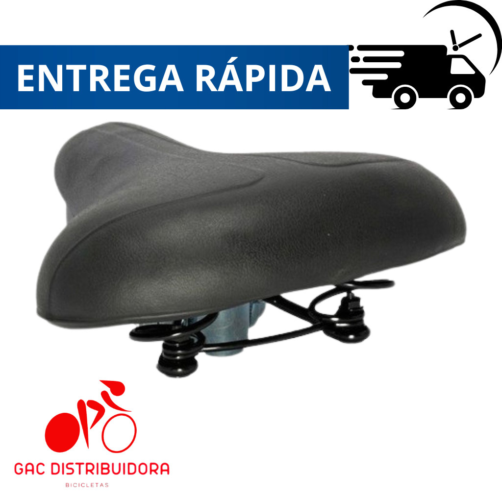 Selim Banco Bike Sueco 2 Molas Assento Confortável Passeio Paco Conforto Couro Sintético Bicicleta em Oferta na Shopee