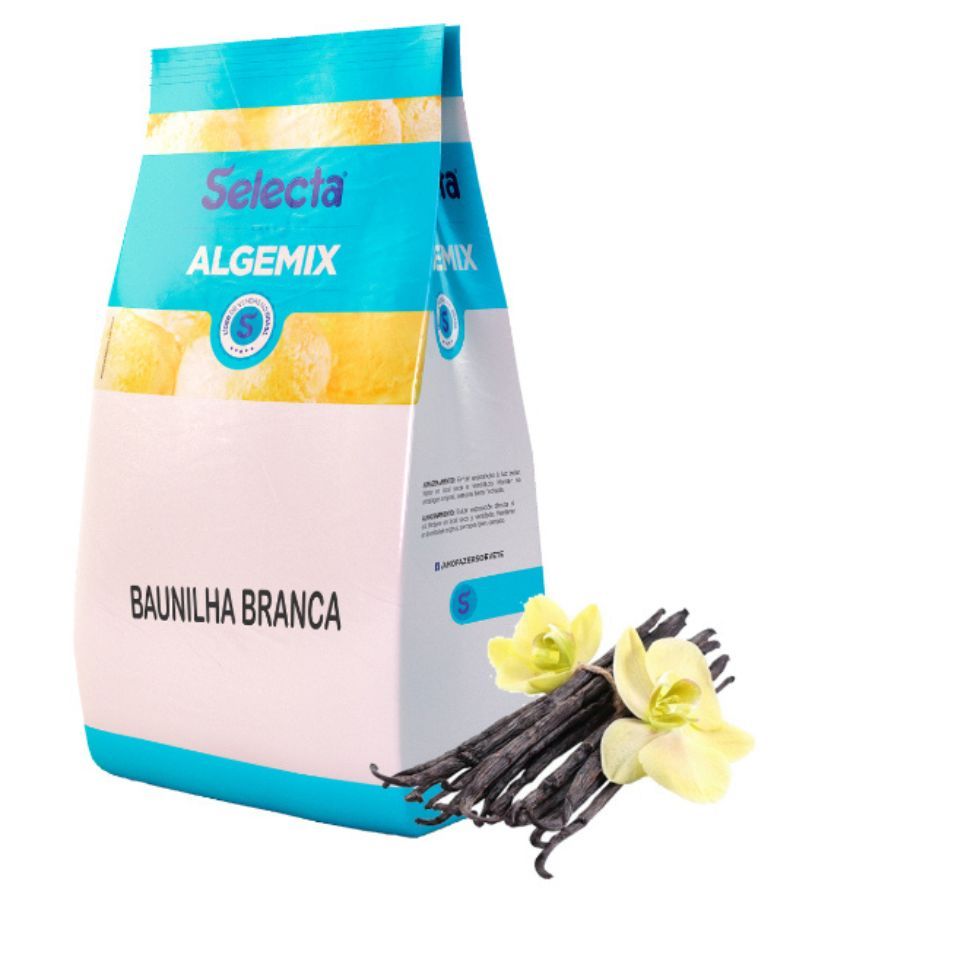 Algemix sabor Baunilha Branca 1kg Base para Sorvete Selecta Saborizante em Pó