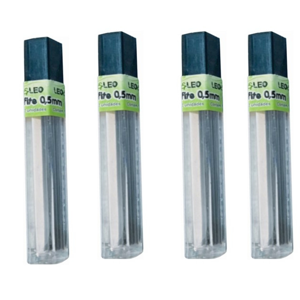 Kit Grafite 0,5 HB Lapiseira Leo & Leo 4 Tubos c/12un