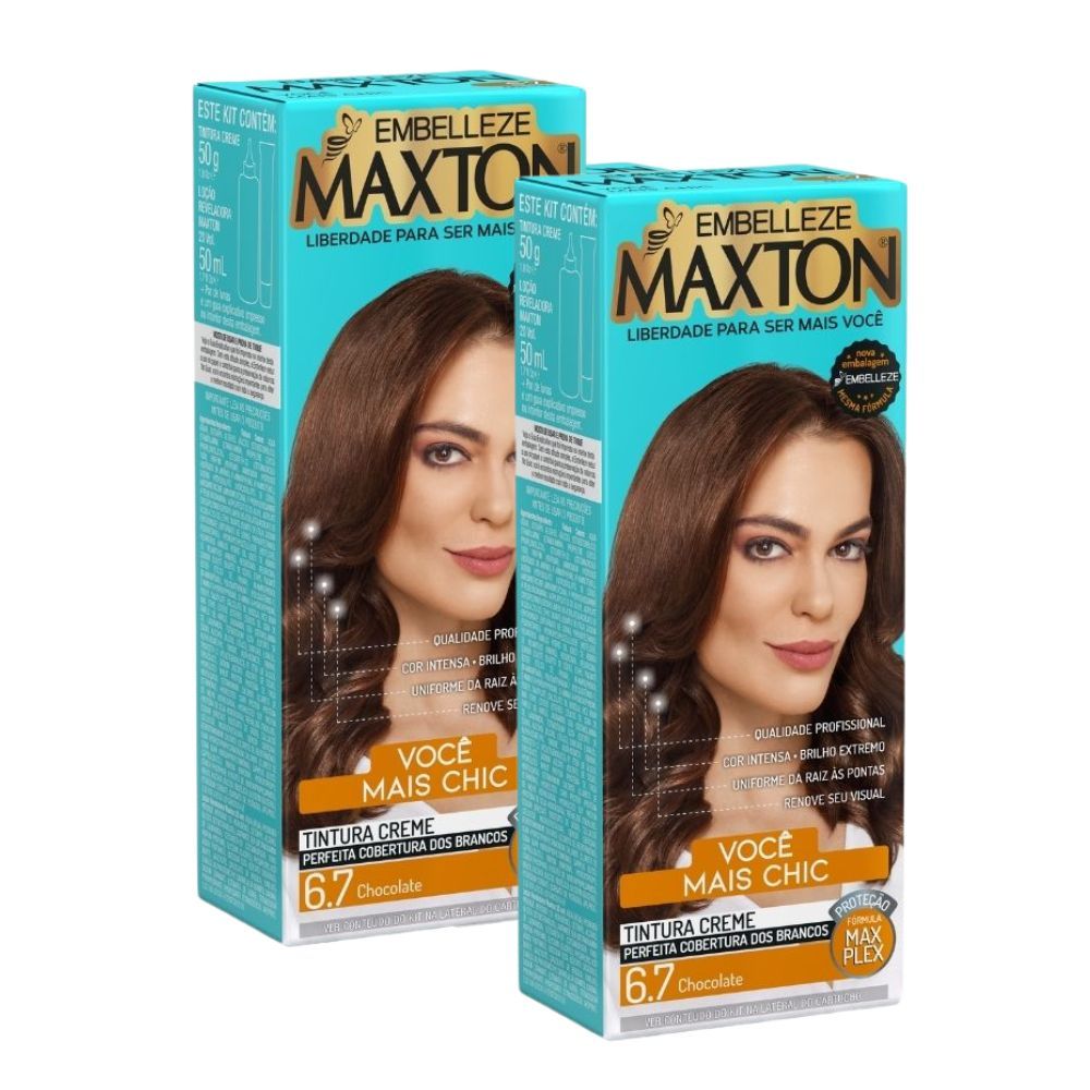 Kit 2 Tintura Creme Maxton Chocolate 6.7 em Oferta na Shopee