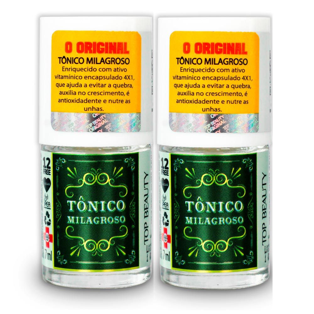 Kit 2 Esmalte Top Beauty Tônico Milagroso 7ml