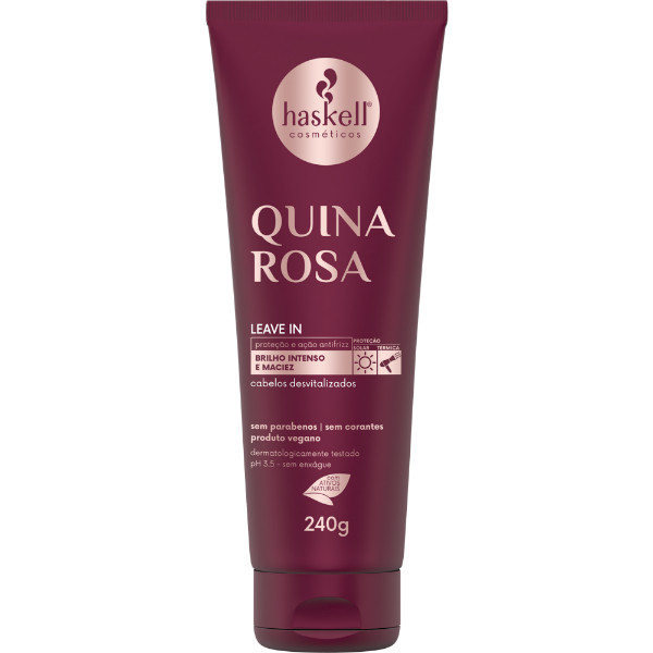Leave in Finalizador Capilar Quina Rosa 240gr Haskell | Revitalização, proteção e brilho para cabelos desvitalizados