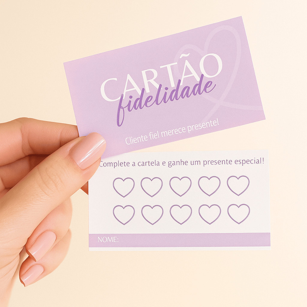 Cartão Fidelidade para Cliente - 50/100 unidades Tamanho 5x9cm Pronta Entrega