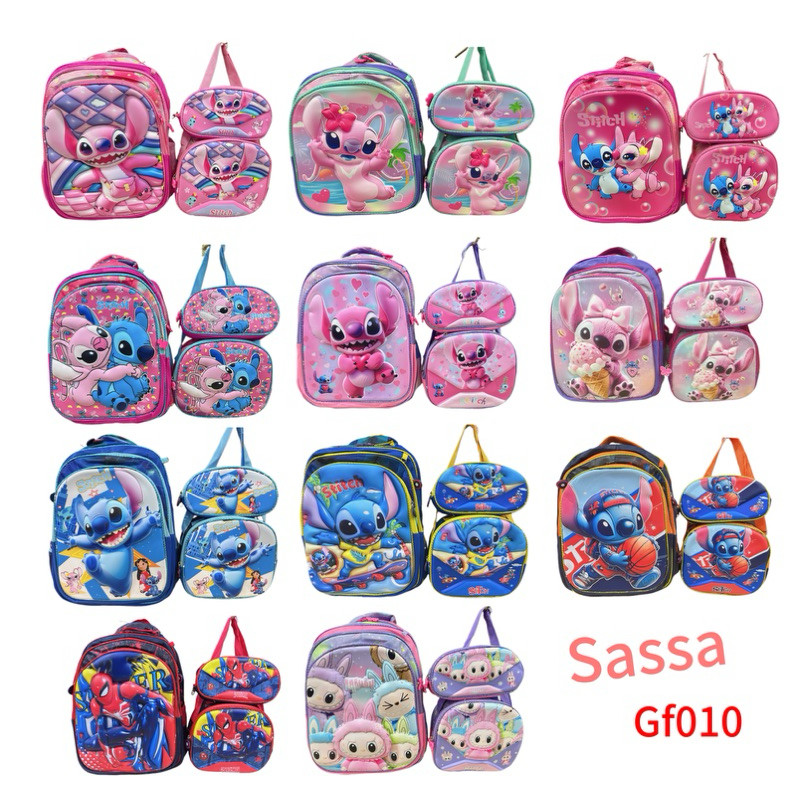 kit escola de carrinho e kit escola de costa de stitch em Oferta na Shopee