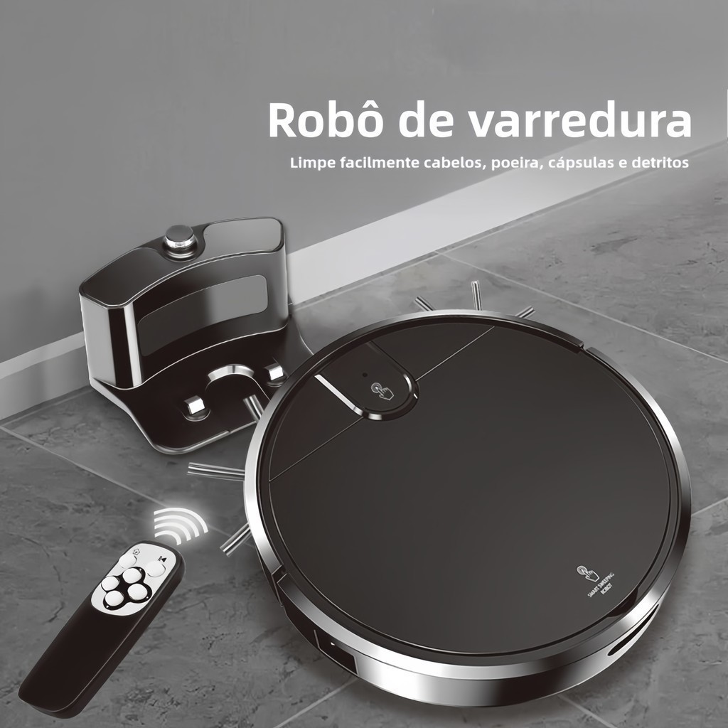 Rob&ocirc; aspirador varredura recarreg&aacute;vel com base inteligente
