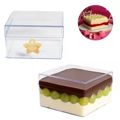 4 CAKE BOX CRISTAL QUADRADA COM TAMPA 500 ML (Blue Star) BX (CHOCO)