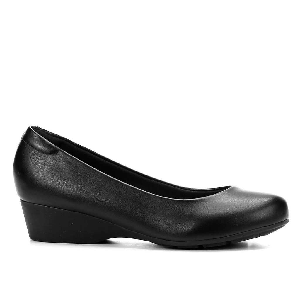 Sapato Scarpin Social Anabela Salto Baixo Bico Redondo Feminino Conforto Modare 7014.200