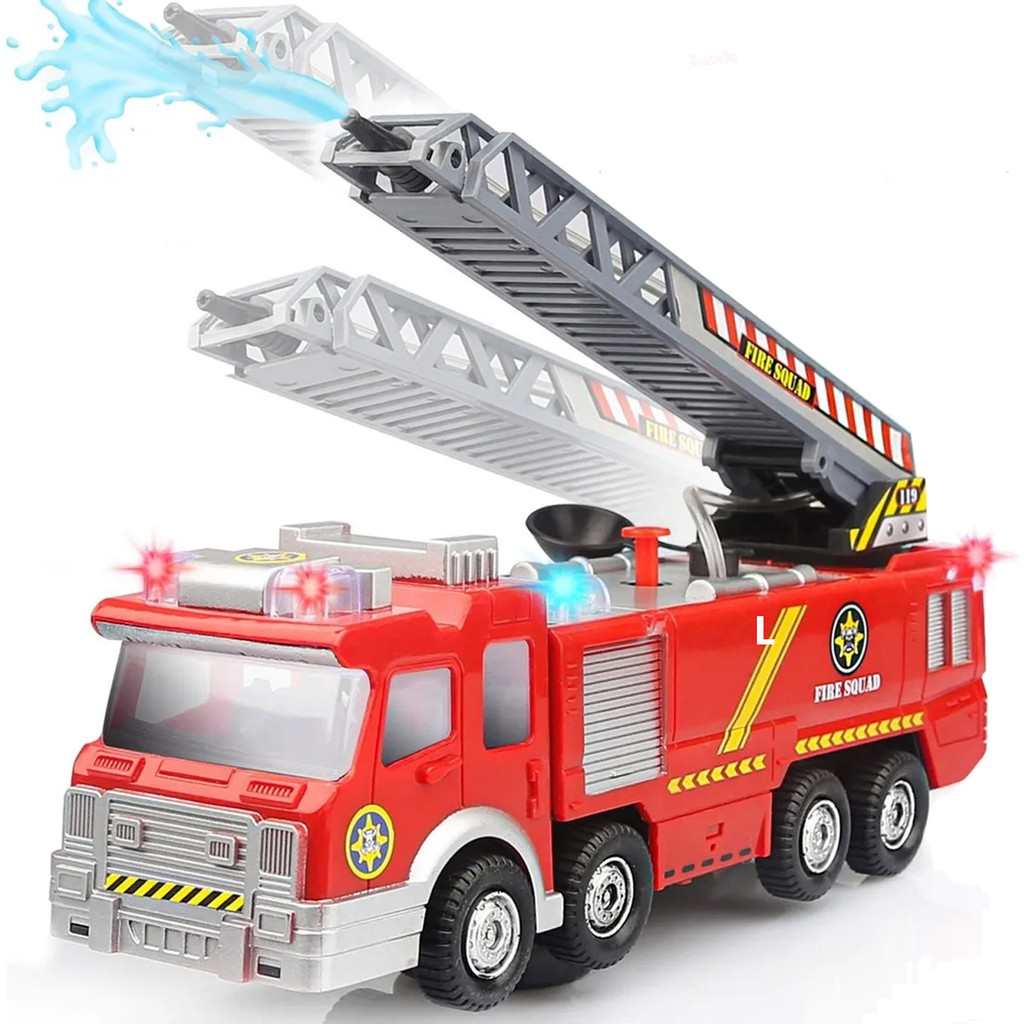 Caminhão Bombeiro Musical Lança Jato Água com Sirene Bate e Volta Carrinho Kizumba em Oferta na Shopee