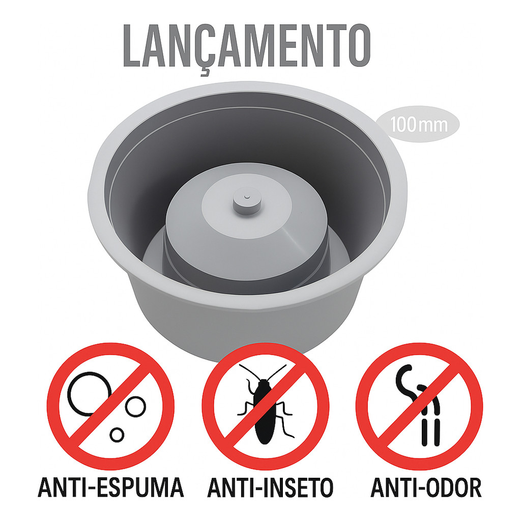 Adaptador Tira Mau Cheiro Ralos E Porta Grelhas 10cm Giofer em Oferta na Shopee