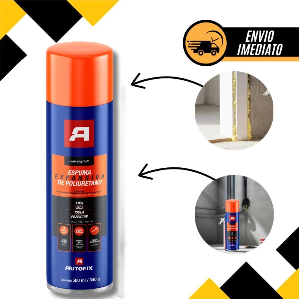 Kit 3 Espuma Expansiva Spray 500ml Autofix Isolamento Total em Oferta na Shopee