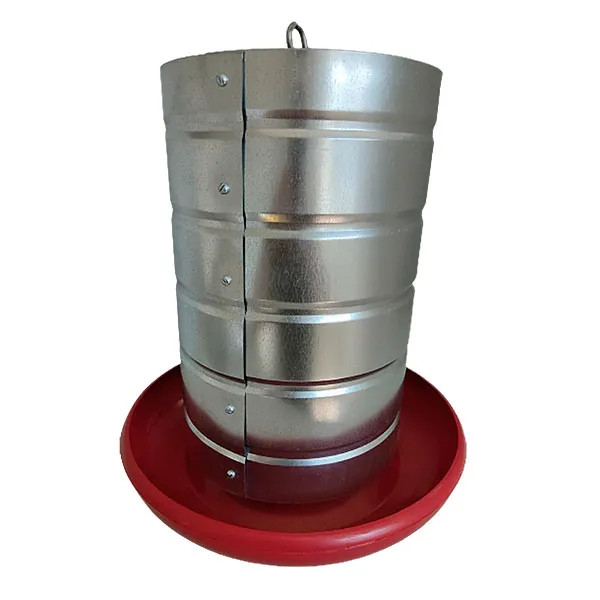 Comedouro Tubular 20kg p/ Frango Aves Galinha Faisão Prato Anti Desperdicio