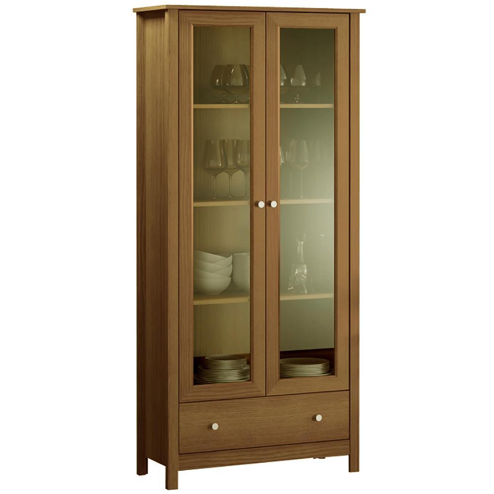 Cristaleira 2 Portas Vidro 1 Gaveta 180x80 cm E954 Preto Dtall
