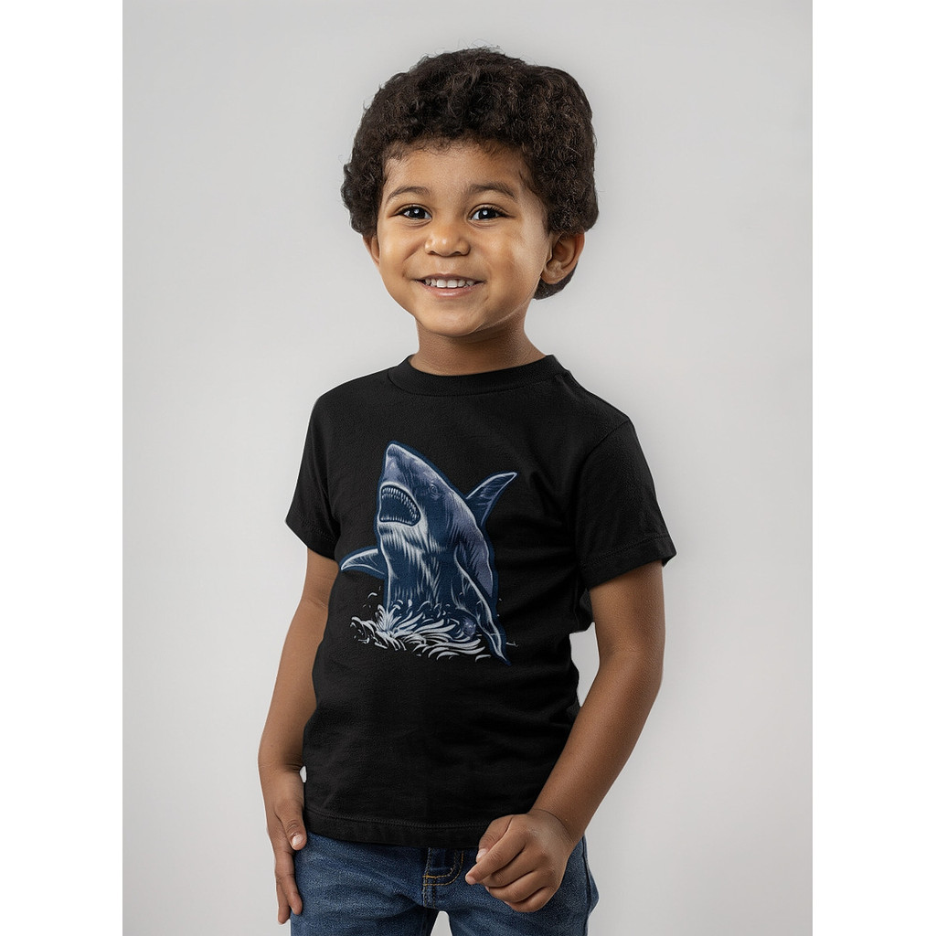 Camiseta Infantil Criança Masculina Menino Tubarão Shark Masculina 2 ao 16 Juvenil Basica Algodão