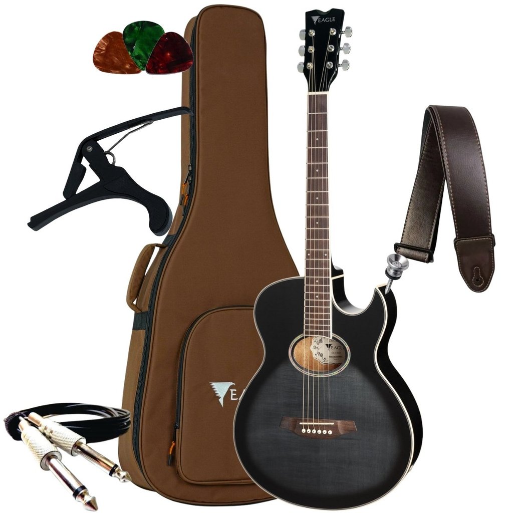 Kit Violão Elétrico Eagle GL36 Pro Series Aço Mini Jumbo Cutaway + Acessórios em Oferta na Shopee