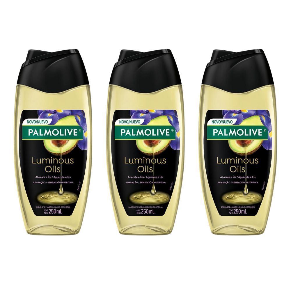 Kit 3 Sabonete Líquido Palmolive Luminous Oils Sensação Nutritiva 250ml em Oferta na Shopee