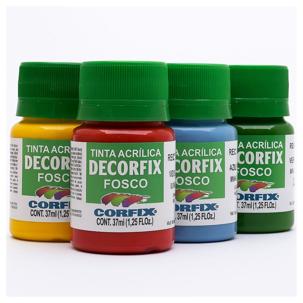 Tinta Acrílica Decorfix Fosca 37ml Corfix Ref 17040 (Cores da Letra "M" até Letra "Z")