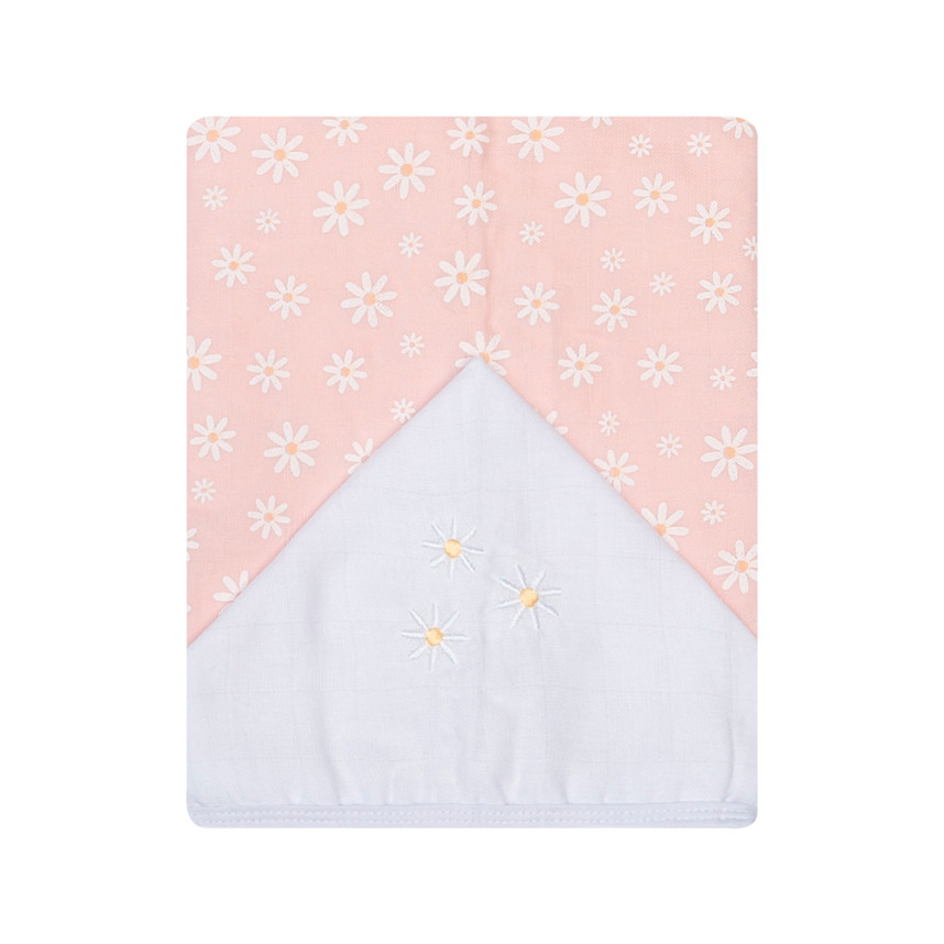 Toalha Bebê Papi Bordado Flores Tecido Soft Estampa Margaridas