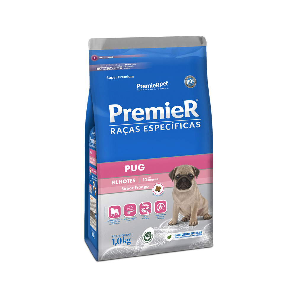 Ração para cães filhotes Premier Raças Específicas Pug - 1kg