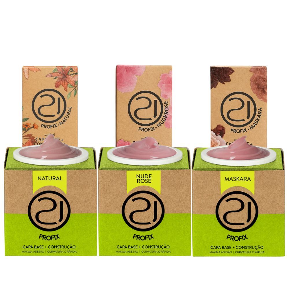 Kit Pote + Frasco - Profix Capa Base + Construção Nails 21 em Oferta na Shopee