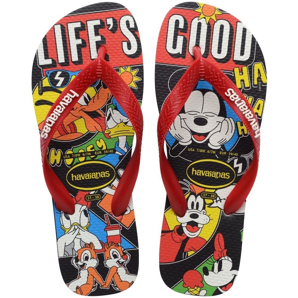 Havaianas Top Disney Classic Preto/Branco/Vermelho Apache em Oferta na Shopee