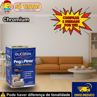 Tinta para Parede Pegue e Pinte 18 Litros Cinza Cromio Acrílica Eucatex Anti Mofo Sem Cheiro Interna em Oferta na Shopee