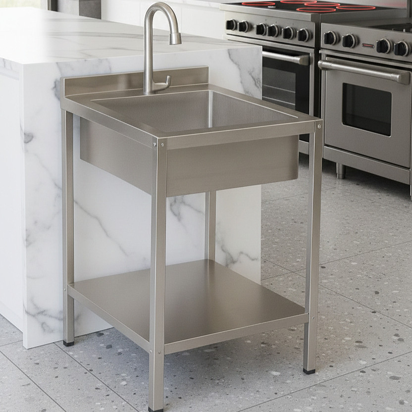 Tanque em Aço Inox 304 Industrial para Cozinha