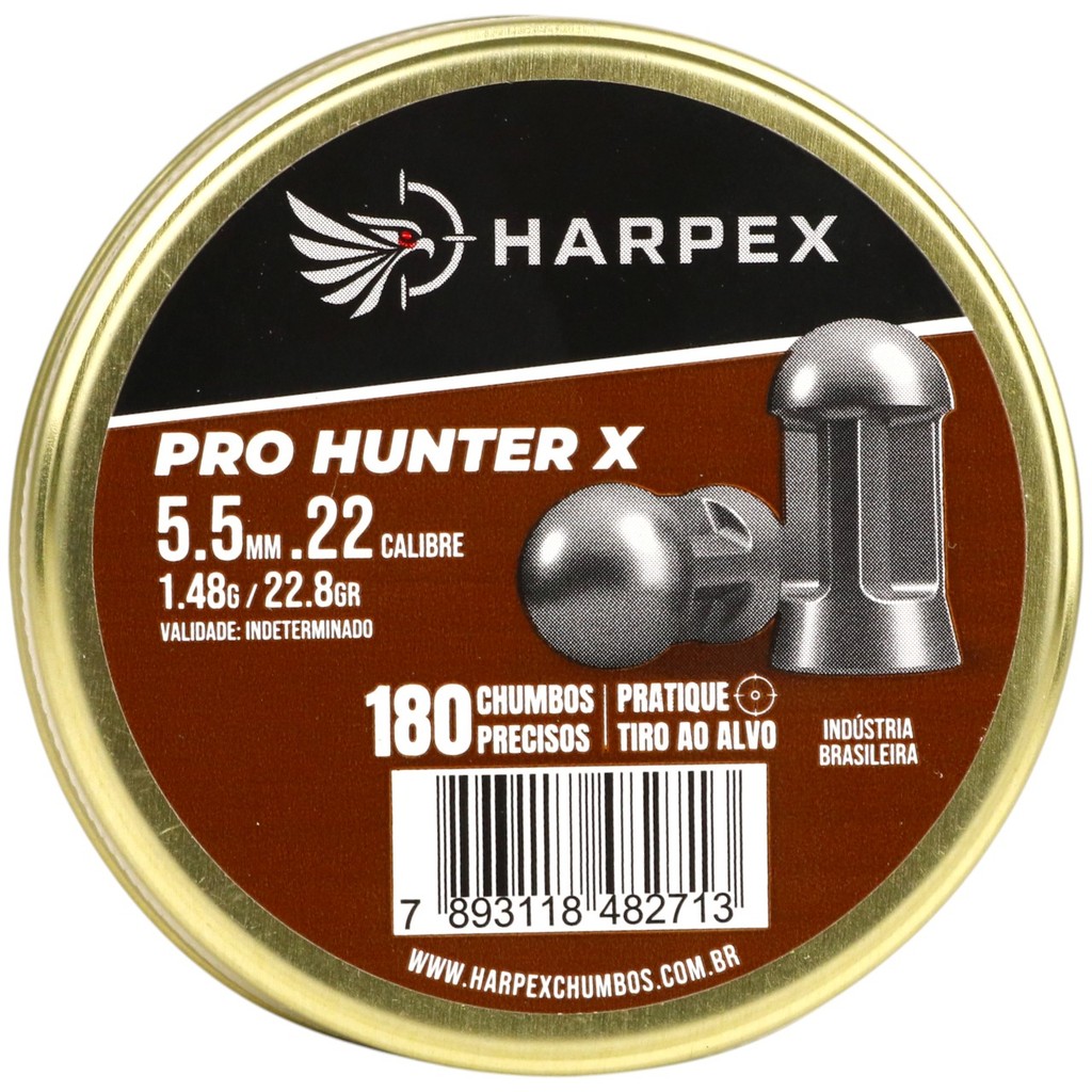Chumbinho Harpex Pro Hunter X Alta Precisão e Perfuração 5.5mm (.22) - 180un em Oferta na Shopee