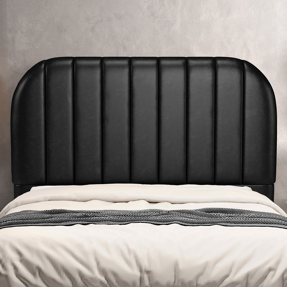 Cabeceira Cama Box Casal Estofada Orgânica 140cm Alice W01 Couríssimo Preto - Lyam Decor