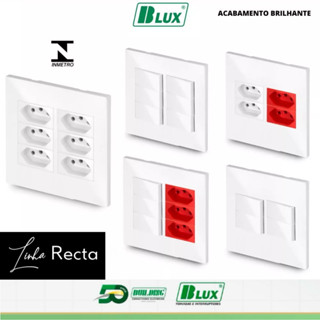 MONTE O SEU KIT: Conjunto 4x4 Tomada Branca 10a 20a Interruptor Simples Recta Branco Gloss Brilhante Luxo Premium em Oferta na Shopee