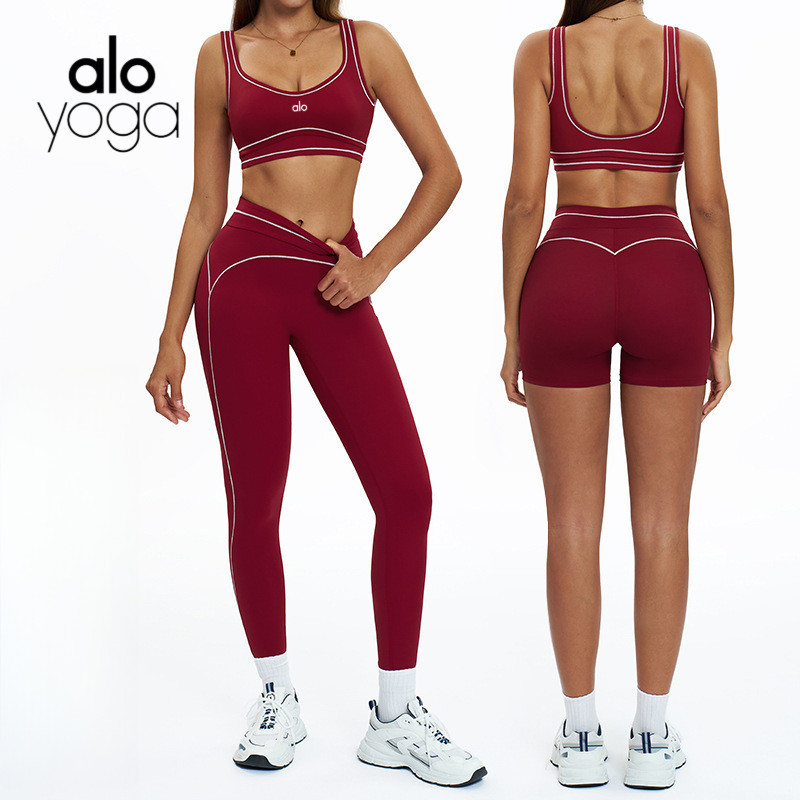 Conjunto De Ioga Escovado Com Alças Duplas Para Mulheres , Fitness Corrida E Treinamento em Oferta na Shopee