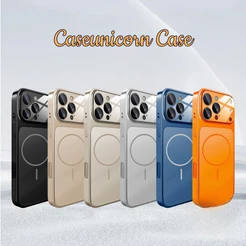 Capa Protetora Magnética De Vidro Fosco De Luxo Compatível Com iPhone 17 16 Air 15 13 16 14 17 Pro Max Moda À Prova De C