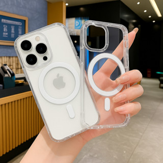 Capa Transparente Magnética Anti Impacto para iPhone 11 12 13 14 15 16 17 Pro Max – TPU em Oferta na Shopee