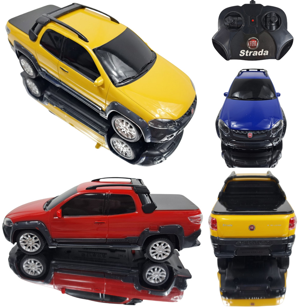 Carrinho Carro Fiat Strada De Controle Remoto Brinquedo Produto Oficial Licenciado Cor So…