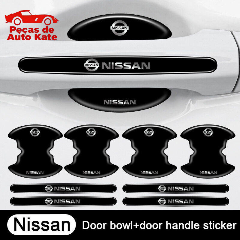 4/8 Unidades Protetor de Maçaneta de Metal com Faixa Anti-Colisão Adequado para Nissan Versa Sentra Altima S85V