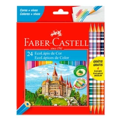 Lápis de Cor Faber-Castell Com 20 Cores + 4 Bicolores 120124/4B
