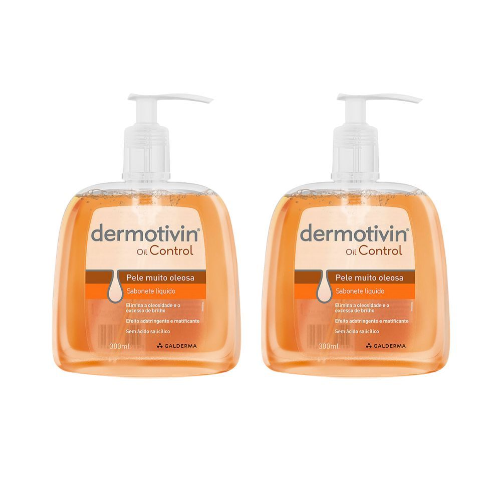 Kit 2 Dermotivin Oil Control Sabonete Líquido para Pele Muito Oleosa 300ml em Oferta na Shopee