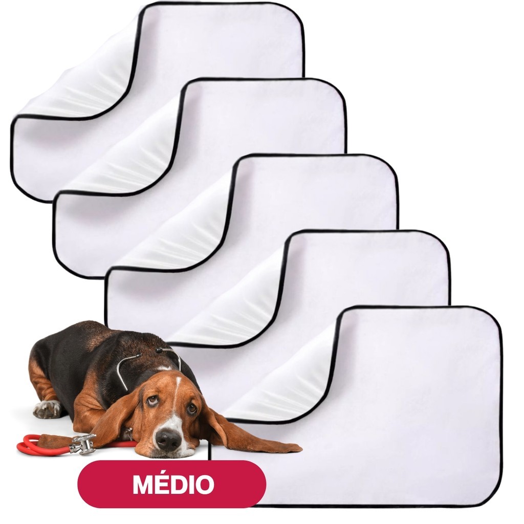 Kits 1-5 Tapetes Higiênicos Laváveis ​​Para Pet Cachorro Gato Absorve Xixi  Educador Reutilizável + 200 Lavagens