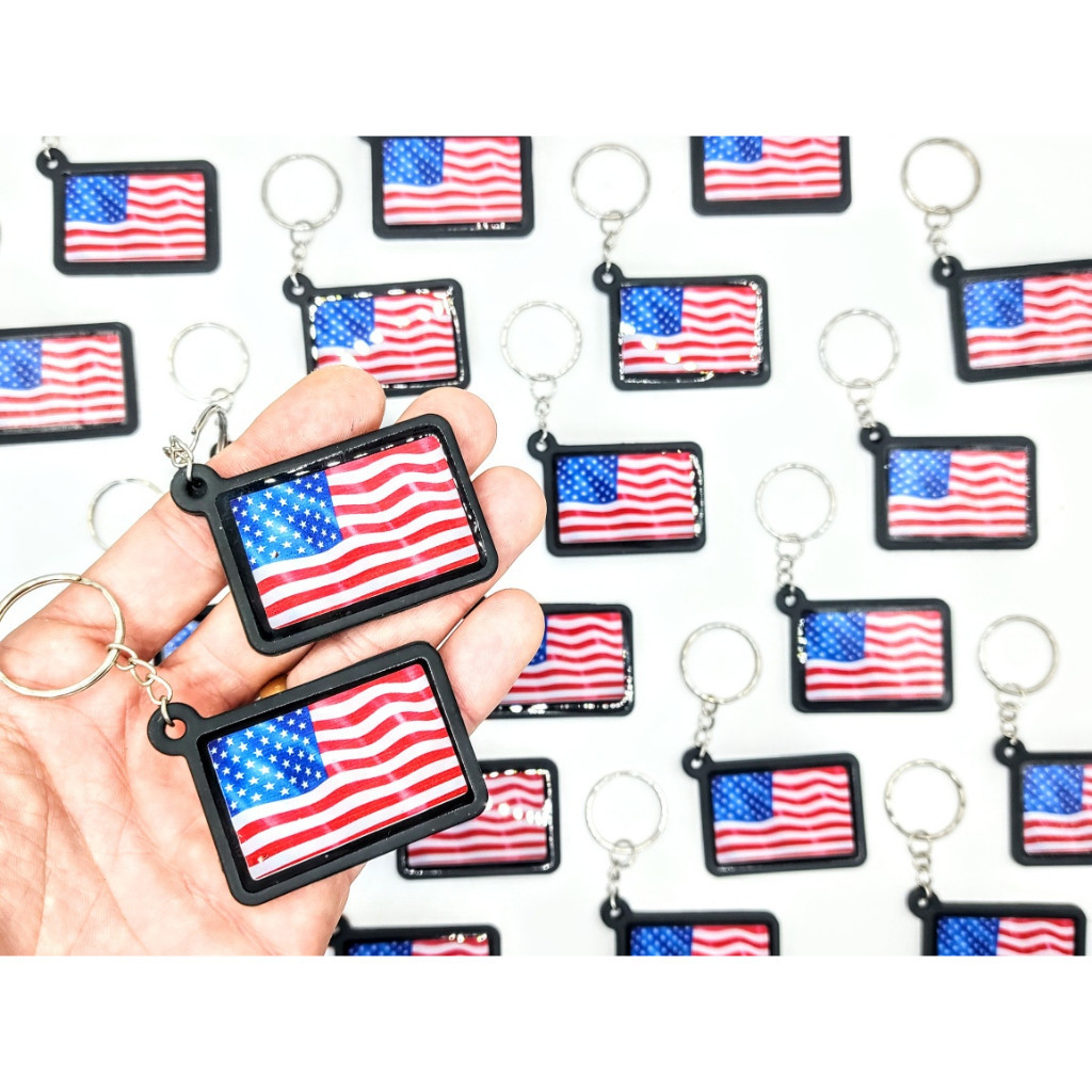 Bandeira Estados Unidos 10un Chaveiro Lembrança Viagem Europa