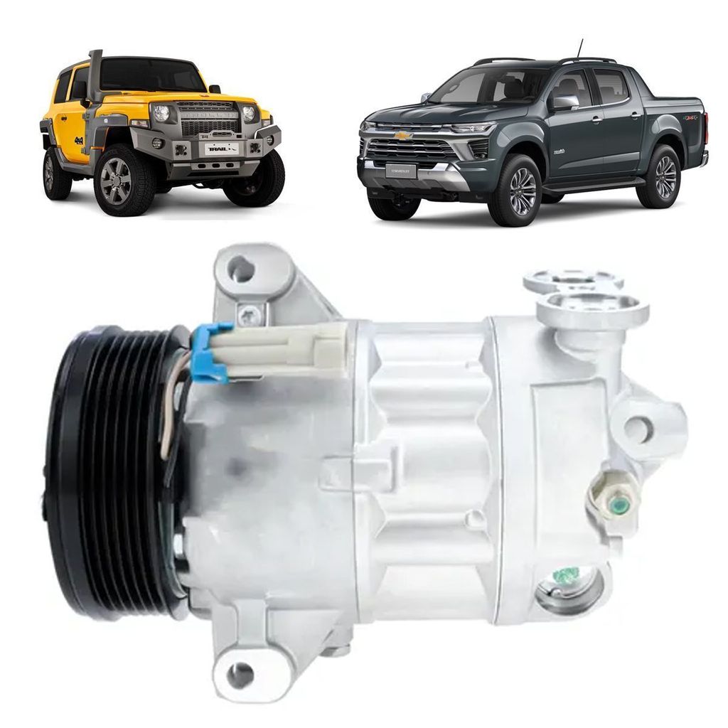 COMPRESSOR ORIGINAL CEMAK GM S10 BLAZER 2000 > / TROLLER 2.4 / 2.8 DIESEL 3 PASSANTE 6PK 12V