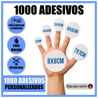 1000 unidades Adesivos Personalizados em Vinil 3x3 4x4 5x5 6x6 8x8 Etc - Etiqueta Personalizada em Oferta na Shopee