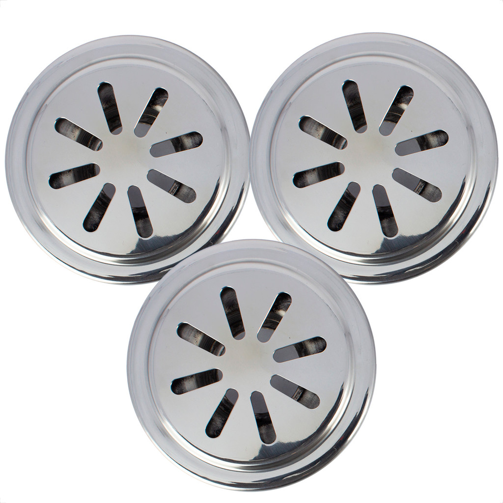 Kit 3 Drenos Nivelador de Parede 50mm Inox para Piscina